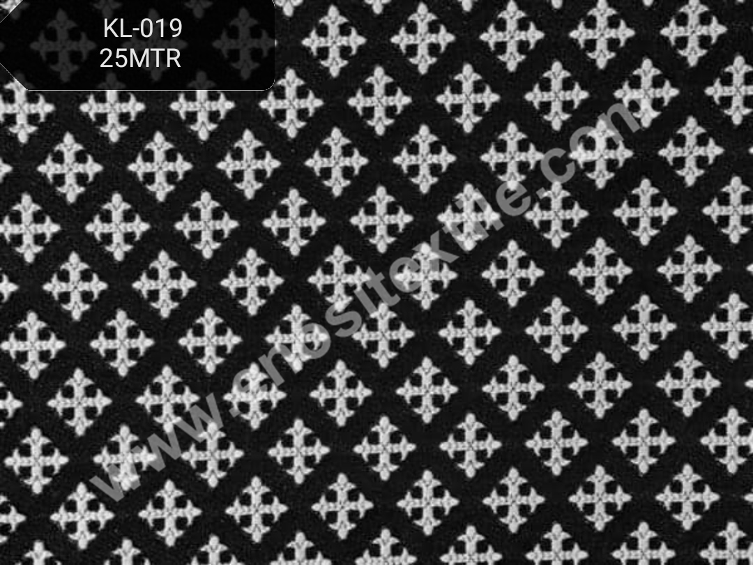 KL-019 Black-Silver Brocade Fabrics